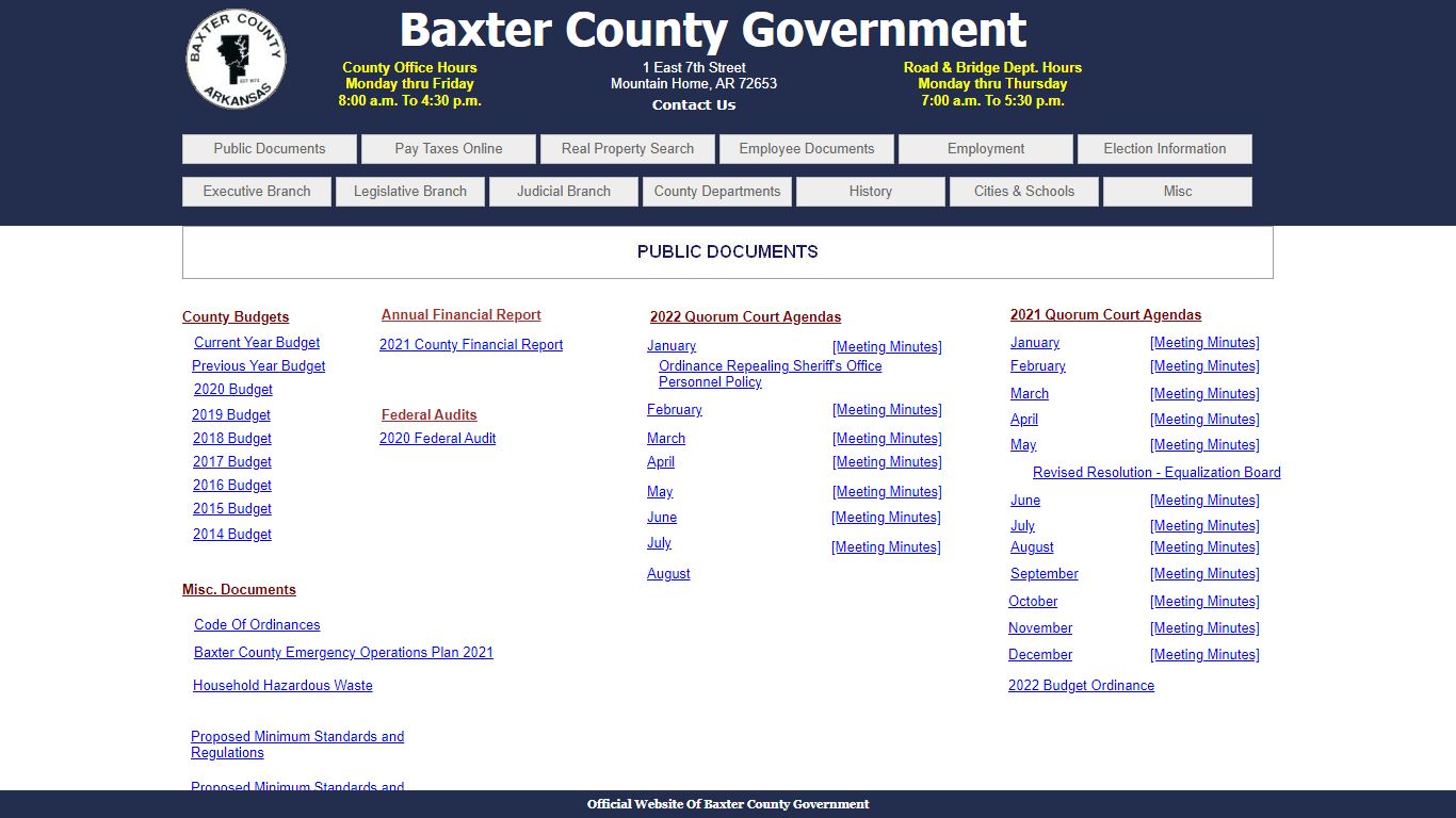 Baxter County Government - Public Documents